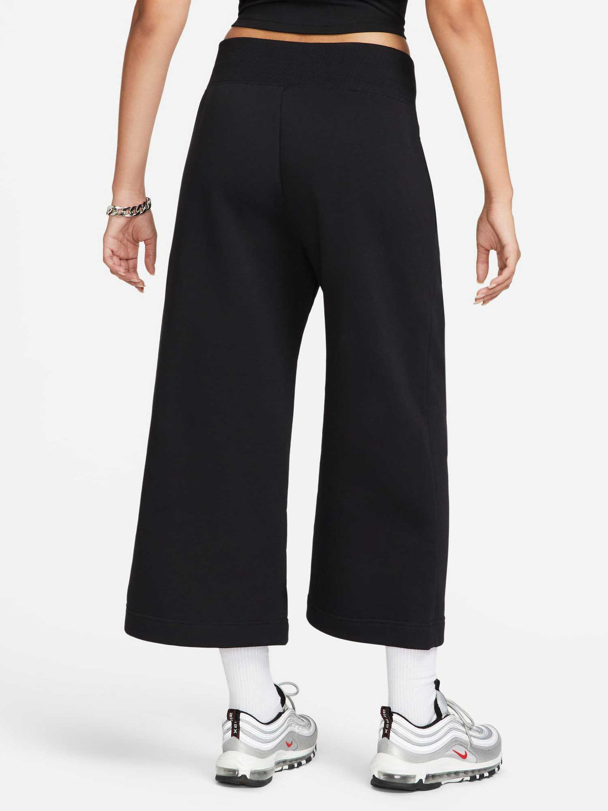 NIKE Спортно долнище W NSW PHNX FLC HR CROP SWTP